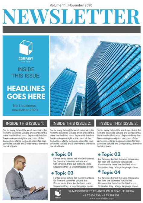 Corporate Newsletter Page Custom Template Postermywall