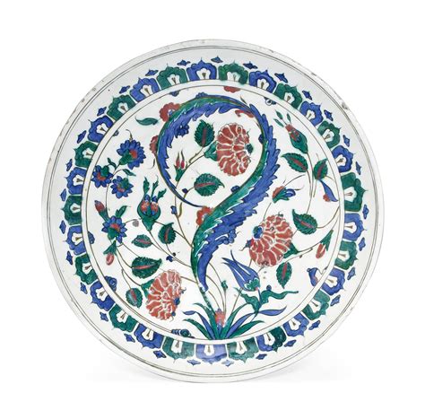 An Iznik Pottery Dish Ottoman Turkey Circa Ad Dish All Other