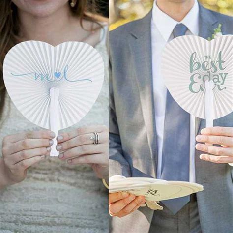 24 Pc Heart Shape Hand Held Paper Fan Shaadimagic Wedding Fans