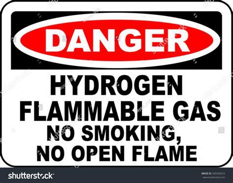 Danger Sign Hydrogen Flammable Gas No