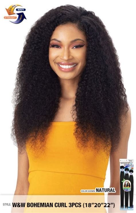 NAKED NATURE BRAZILIAN VIRGIN REMY WEAVE WET WAVY BOHEMIAN CURL PCS