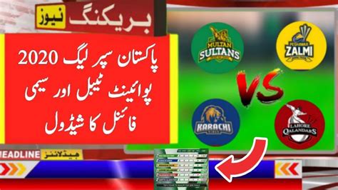 Here is the psl schedule. PSL 2020 Latest Point Table After Match 30 ll PSL 5 Sami ...