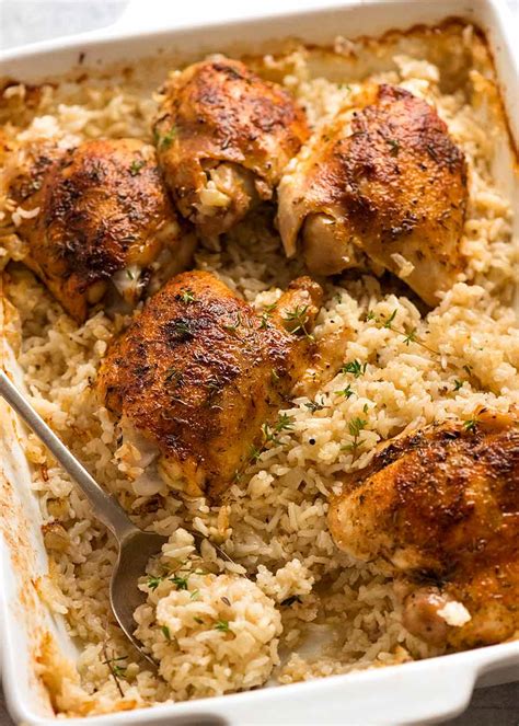 Oven Baked Chicken And Rice Recipetin Eats