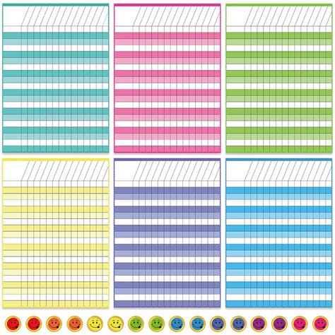 Buy 6 Pieces Classroom Charts Laminated Dry Erase Incentive Chart