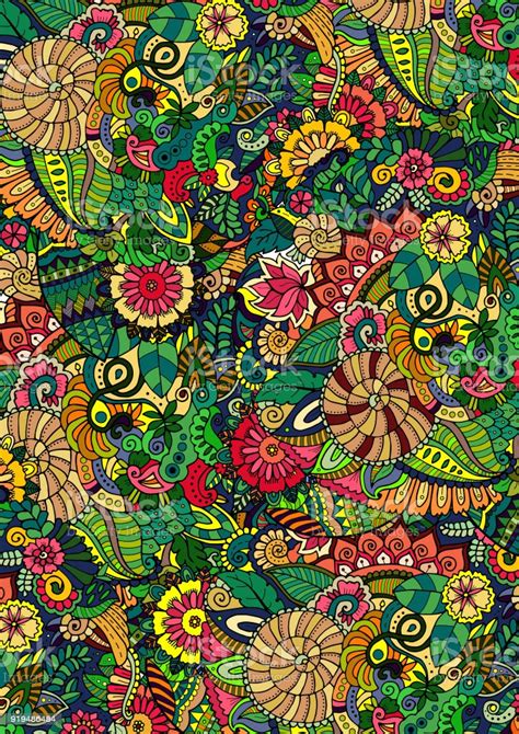 Floral Green Background Pattern Stock Illustration ...
