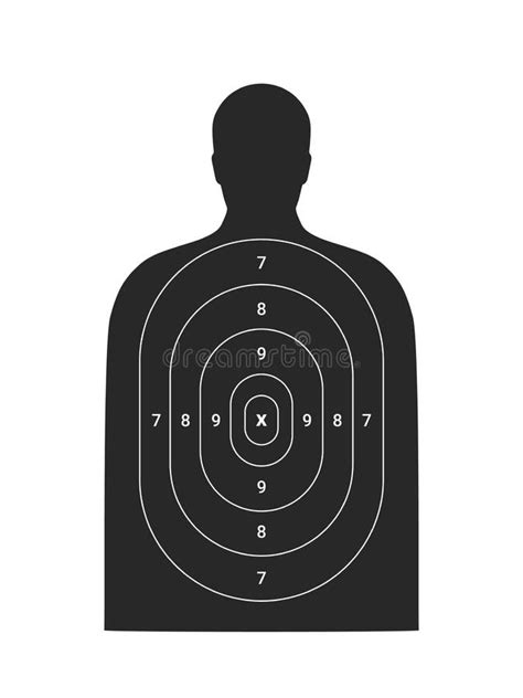 Human Target Shoot Range Paper With Man Silhouette Bullet Pistol Gun