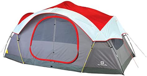 Outbound 8 Person 3 Season Easy Up Dome Tent With Room Divider And