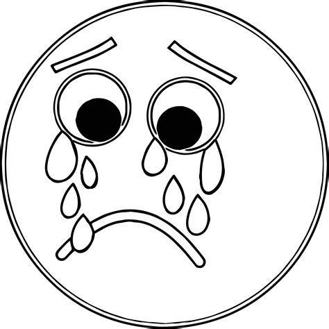 Sad Face Coloring Page Coloring Home