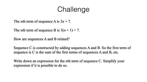 A25a Finding The Nth Term Of A Linear Sequence
