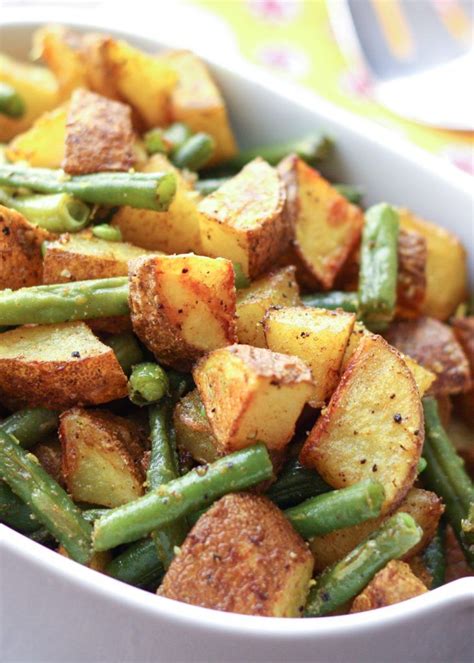 Turmeric Roasted Potatoes With Green Beans Are An Awesome Side Dish For