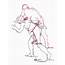 Male Figure Drawing Standing Poses Fountain Pen Ink And Colored 