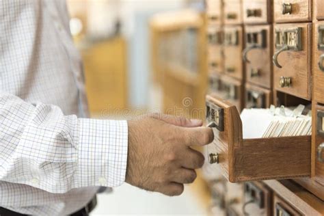Library Index Card Files Stock Image Image Of School 42566701