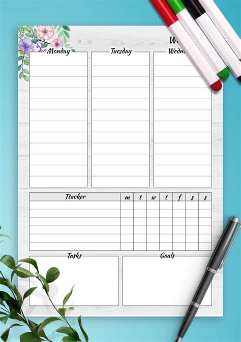Weekly Planner Printable Canva Planner Templates By Florid Printables