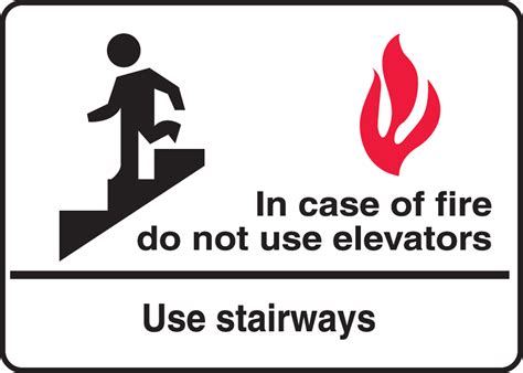 In Case Of Fire Do Not Use Elevators Use Stairways Safety Sign Mext451