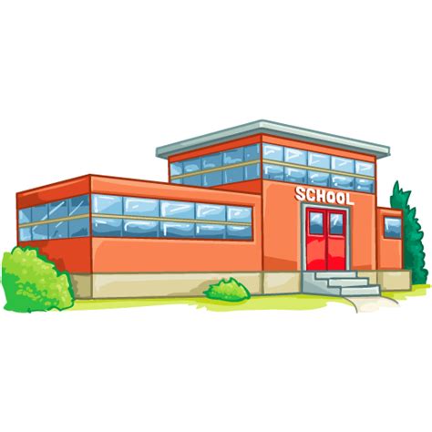 School Cartoon Building School Building Png Download 33083097 Images