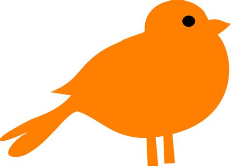 Little Orange Bird Clip Art Icon Vector Download Vector Clip