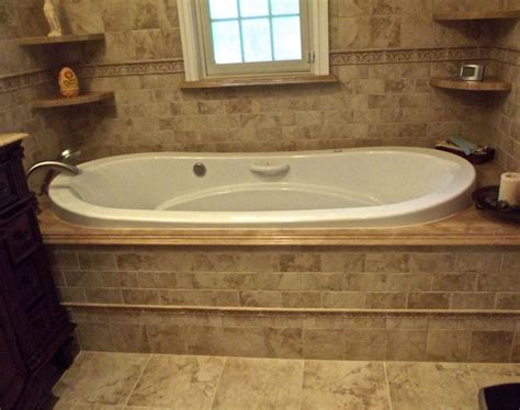 Alfi brand ab8833 59 inch white rectangular free standing soaking bathtub msrp: Porcelain with Noce travertine tub deck | Drop in tub ...