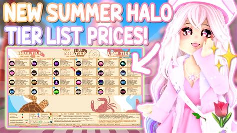 New Summer Tier List And Items Value List Updated☀ Royale High Youtube