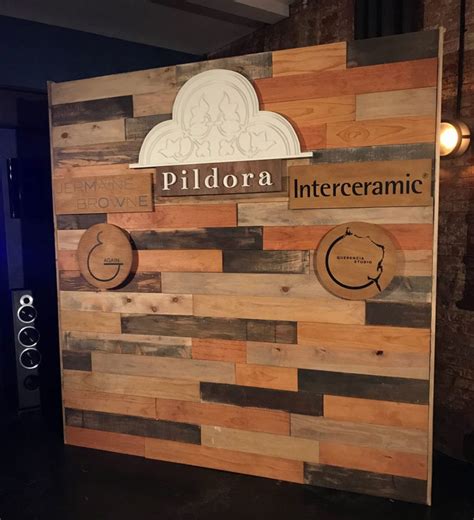 Custom Reclaimed Wood Step And Repeat For Pildora By Arch Production