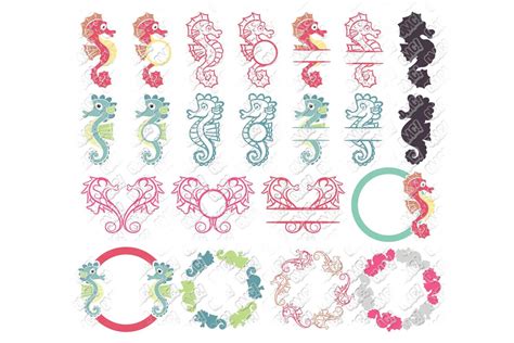 Seahorse SVG Bundle in SVG/DXF/EPS/JPG/PNG • OhMyCuttables