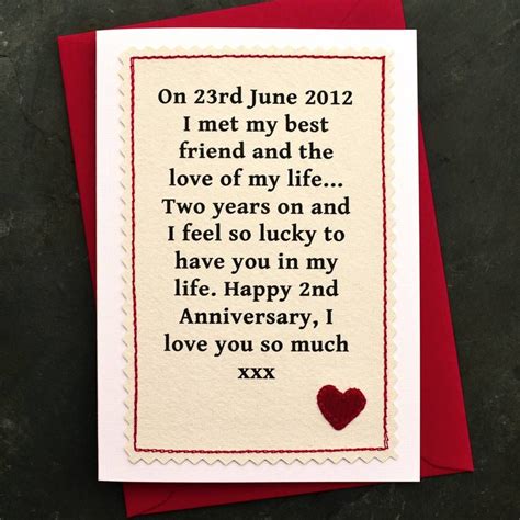 Wikipedia search wedding anniversary and scroll down a bit. 'When We Met' Personalised Anniversary Card | Anniversary ...