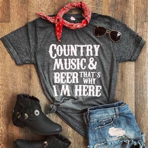 Cool Country Music Beer Women T Shirts Tee Gobble Top Womens Hot Crazy