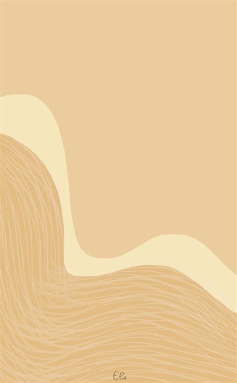 An Abstract Beige Background With Wavy Lines In The Center And Bottom