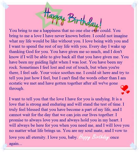 Birthday Paragraph For Her Sample Birthday Letters For Girlfriend
