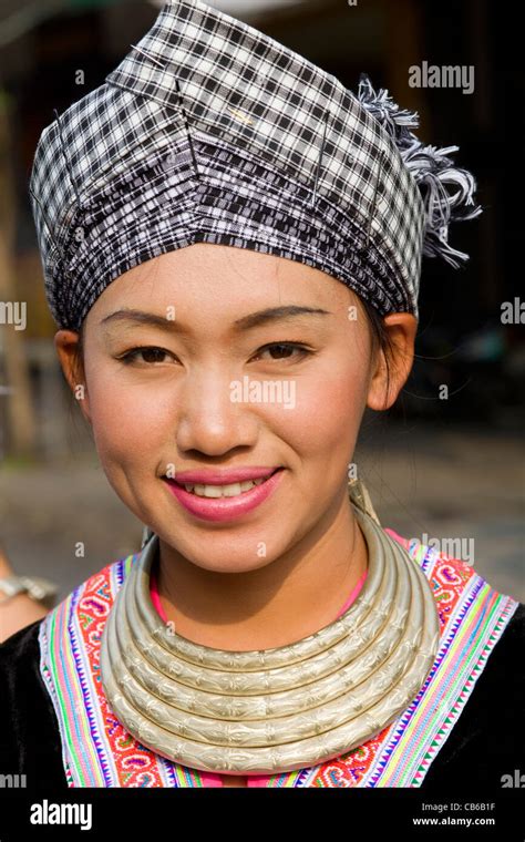 Thailand Golden Triangle Chiang Mai Hmong Hilltribe Woman In