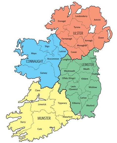 An Irish Map Of Counties For Plotting Your Irish Roots Ireland Map