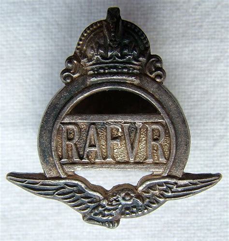 Rafvr Lapel Badge In Ww2 Raf Insignia
