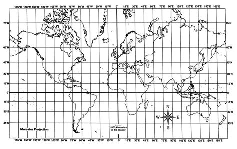 World Map Mercator Projection Diagram Quizlet