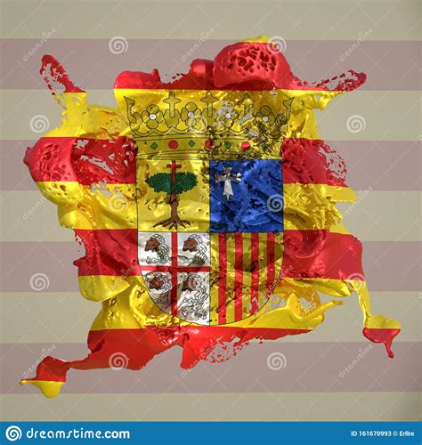 Aragon Flag Liquid Stock Illustration Illustration Of Three 161670993