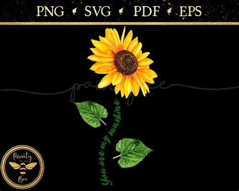 You Are My Sunshine Sunflower Svg Sunflower Png Quote Prints Etsy