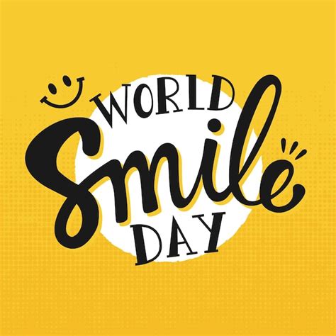 Free Vector World Smile Day Lettering