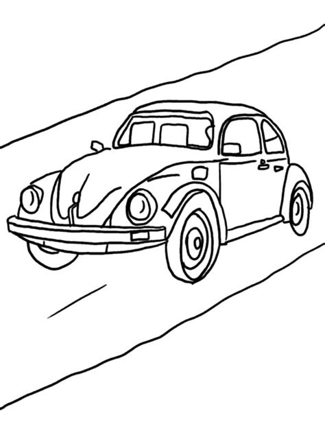 Beetle Car On The Road Coloring Pages Best Place To Color