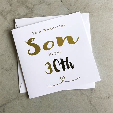 Son 30th Birthday Card 30th Birthday Son Card Birthday Etsy Uk