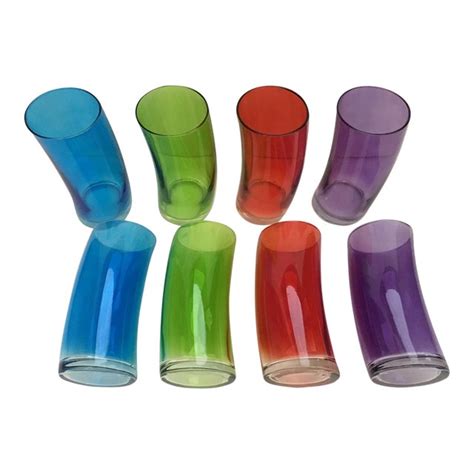 Moma Curved Rainbow Glasses Set Of 8 Chairish