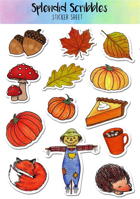 Autumn Stickers Fall Stickers Fall Planner Stickers Autumn Etsy