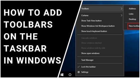 How To Add Toolbars On The Taskbar In Windows 10 Tamilதமிழ் Youtube