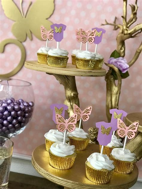 Spring Baby Shower Butterfly Toppers Butterfly Cupcakes Its A Etsy
