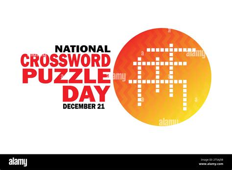 National Crossword Puzzle Day December 21 Holiday Concept Template