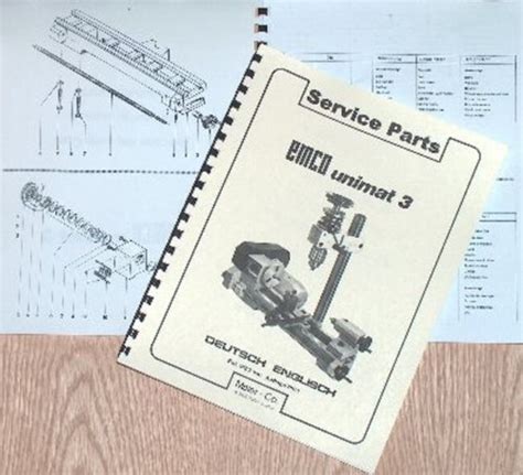 Emco Unimat Mill Metal Lathe Parts Manual Ozark Tool Manuals Books