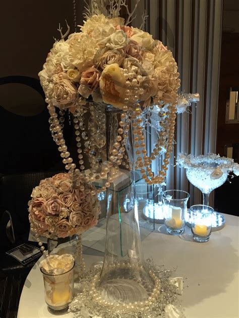 Floral Pearl Table Decoration Hire So Lets Party