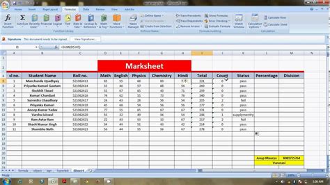 If you are a beginner, excel formula list can feel overwhelming. countIF,percentage,IF,Add formulas through make marksheet ...