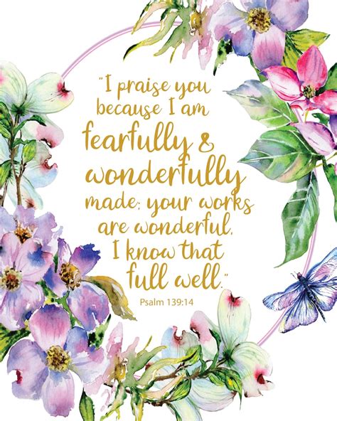 I Am Fearfully And Wonderfully Made Psalm 13914 Goddaughter Etsy
