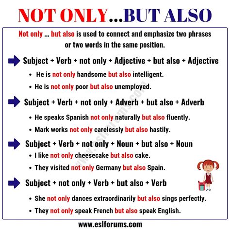 Not Only But Also Important Rules And Examples Esl Forums