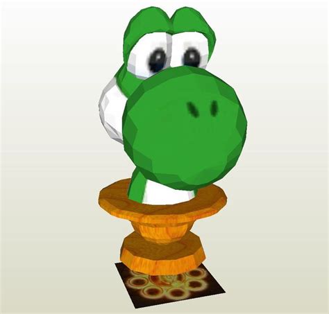 Papercraft Pdo File Template For Super Mario Yoshi Bust Mario