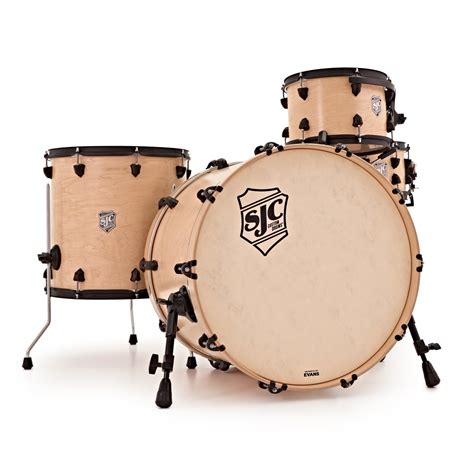 Sjc Drums Custom 22 4pc Shell Pack W Mahogany Snare Natural