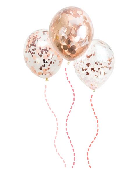 Balloons Rosegold Confetti Decoration Scrapbooking Sphere Clip Art